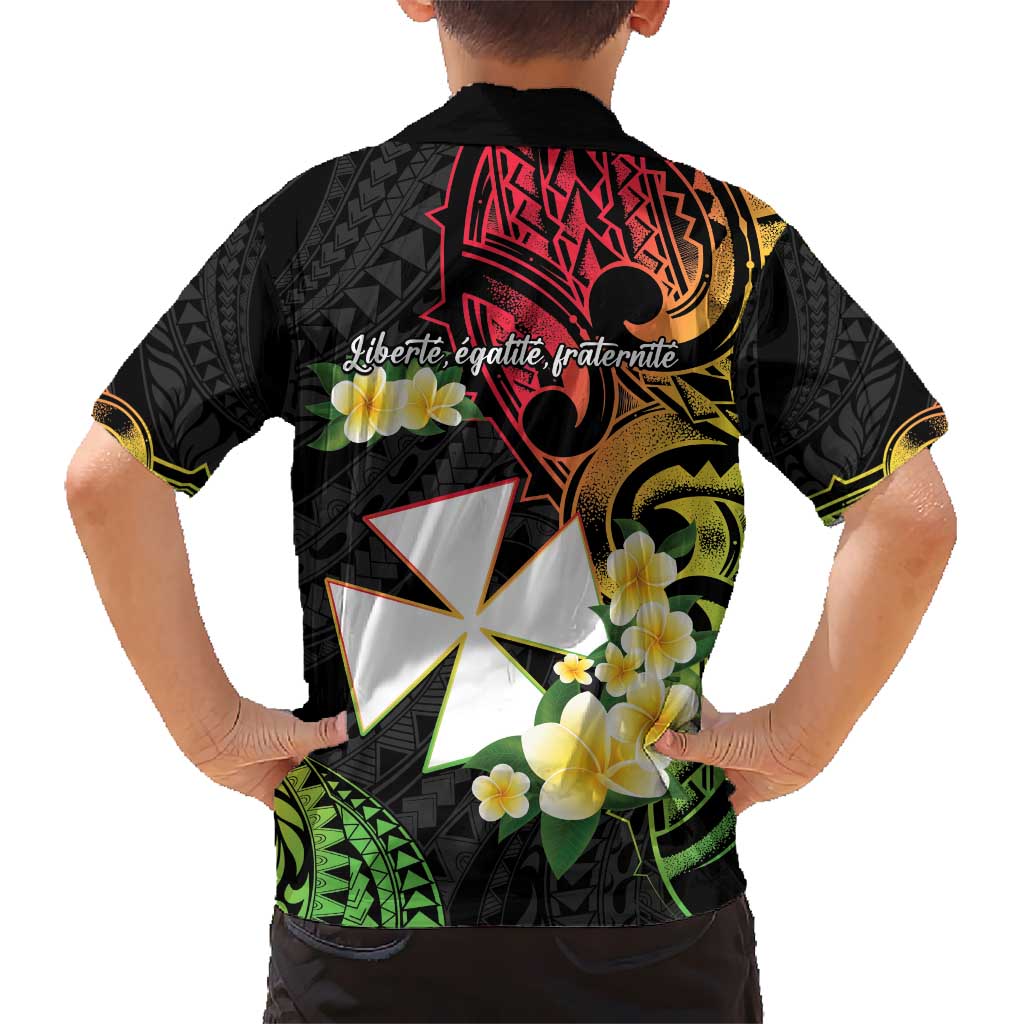 Wallis and Futuna Victory Day Hawaiian Shirt Liberty Equality Fraternity Polynesian Plumeria
