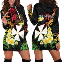 Wallis and Futuna Victory Day Hoodie Dress Liberty Equality Fraternity Polynesian Plumeria