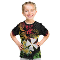 Wallis and Futuna Victory Day Kid T Shirt Liberty Equality Fraternity Polynesian Plumeria