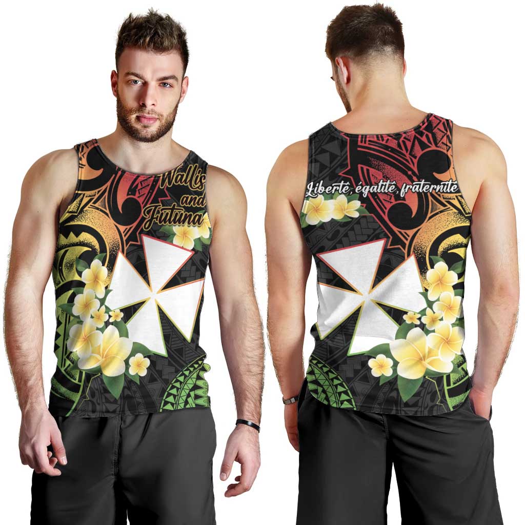 Wallis and Futuna Victory Day Men Tank Top Liberty Equality Fraternity Polynesian Plumeria