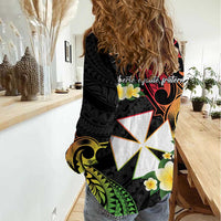Wallis and Futuna Victory Day Women Casual Shirt Liberty Equality Fraternity Polynesian Plumeria