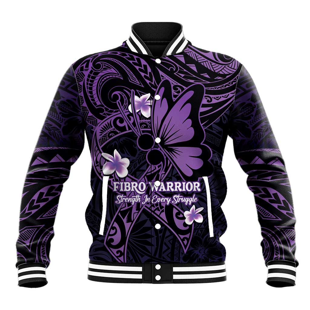 Personalised Fibromyalgia Awareness Month Baseball Jacket Fibro Warrior Strength In Every Struggle