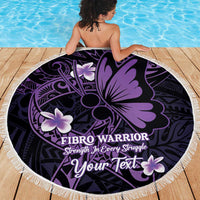 Personalised Fibromyalgia Awareness Month Beach Blanket Fibro Warrior Strength In Every Struggle
