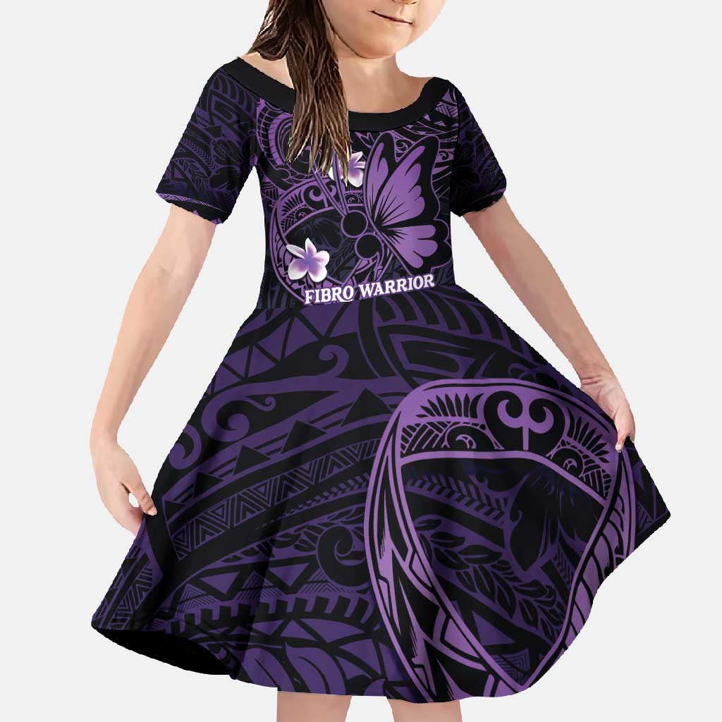 Personalised Fibromyalgia Awareness Month Family Matching Long Sleeve Bodycon Dress and Hawaiian Shirt Fibro Warrior Strength In Every Struggle