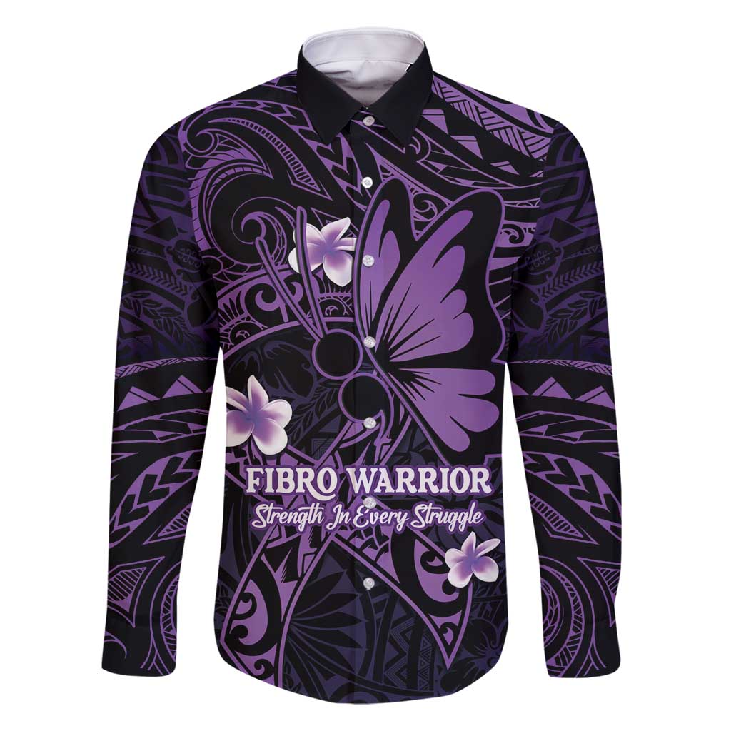 Personalised Fibromyalgia Awareness Month Family Matching Off Shoulder Short Dress and Hawaiian Shirt Fibro Warrior Strength In Every Struggle