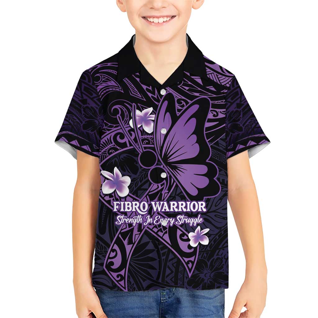 Personalised Fibromyalgia Awareness Month Family Matching Short Sleeve Bodycon Dress and Hawaiian Shirt Fibro Warrior Strength In Every Struggle