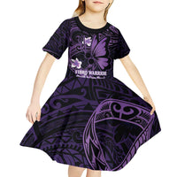 Personalised Fibromyalgia Awareness Month Kid Short Sleeve Dress Fibro Warrior Strength In Every Struggle
