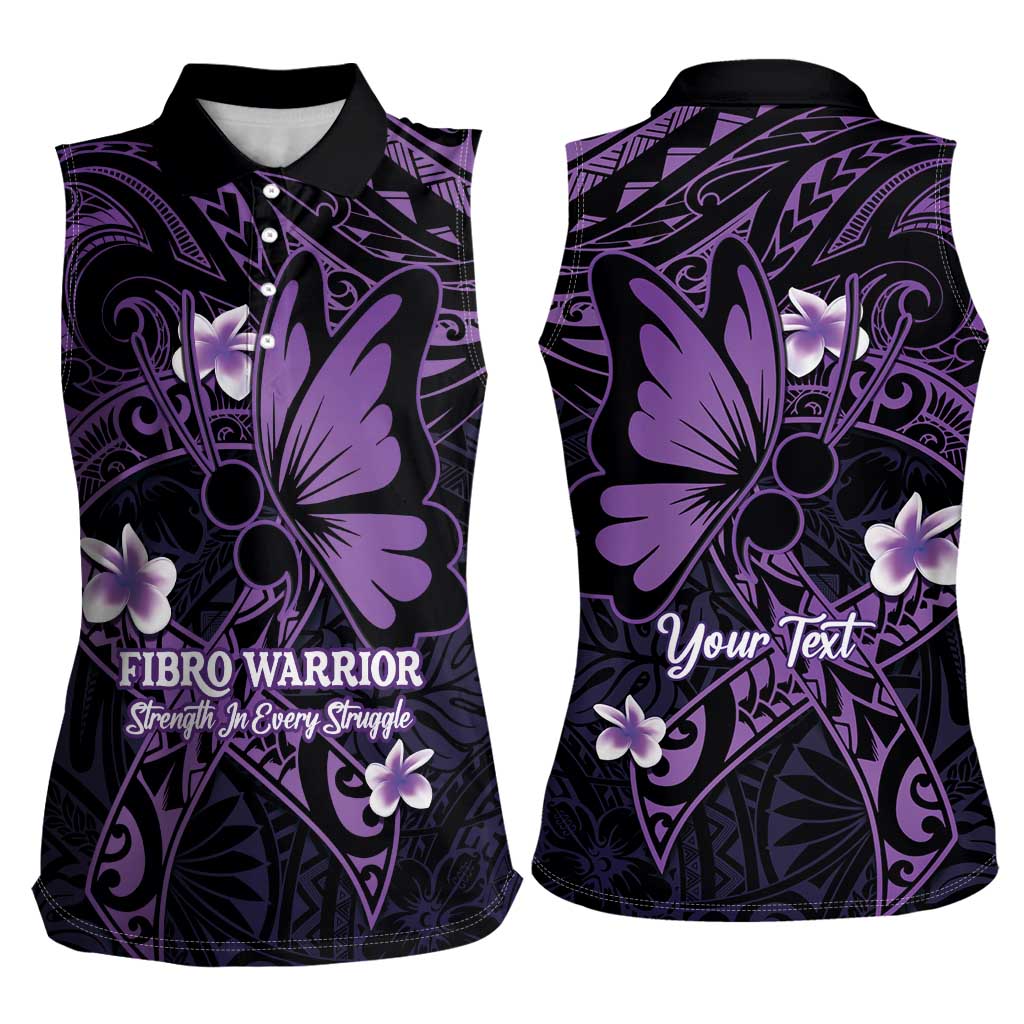 Personalised Fibromyalgia Awareness Month Women Sleeveless Polo Shirt Fibro Warrior Strength In Every Struggle