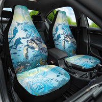 Personalized Snorkeling Hawaii Car Seat Cover Ocean Lover Hawaiian Kakau Honu Turtle