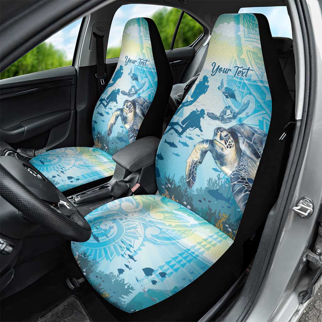 Personalized Snorkeling Hawaii Car Seat Cover Ocean Lover Hawaiian Kakau Honu Turtle