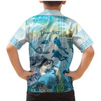 Personalized Snorkeling Hawaii Family Matching Mermaid Dress and Hawaiian Shirt Ocean Lover Hawaiian Kakau Honu Turtle LT14 - Polynesian Pride