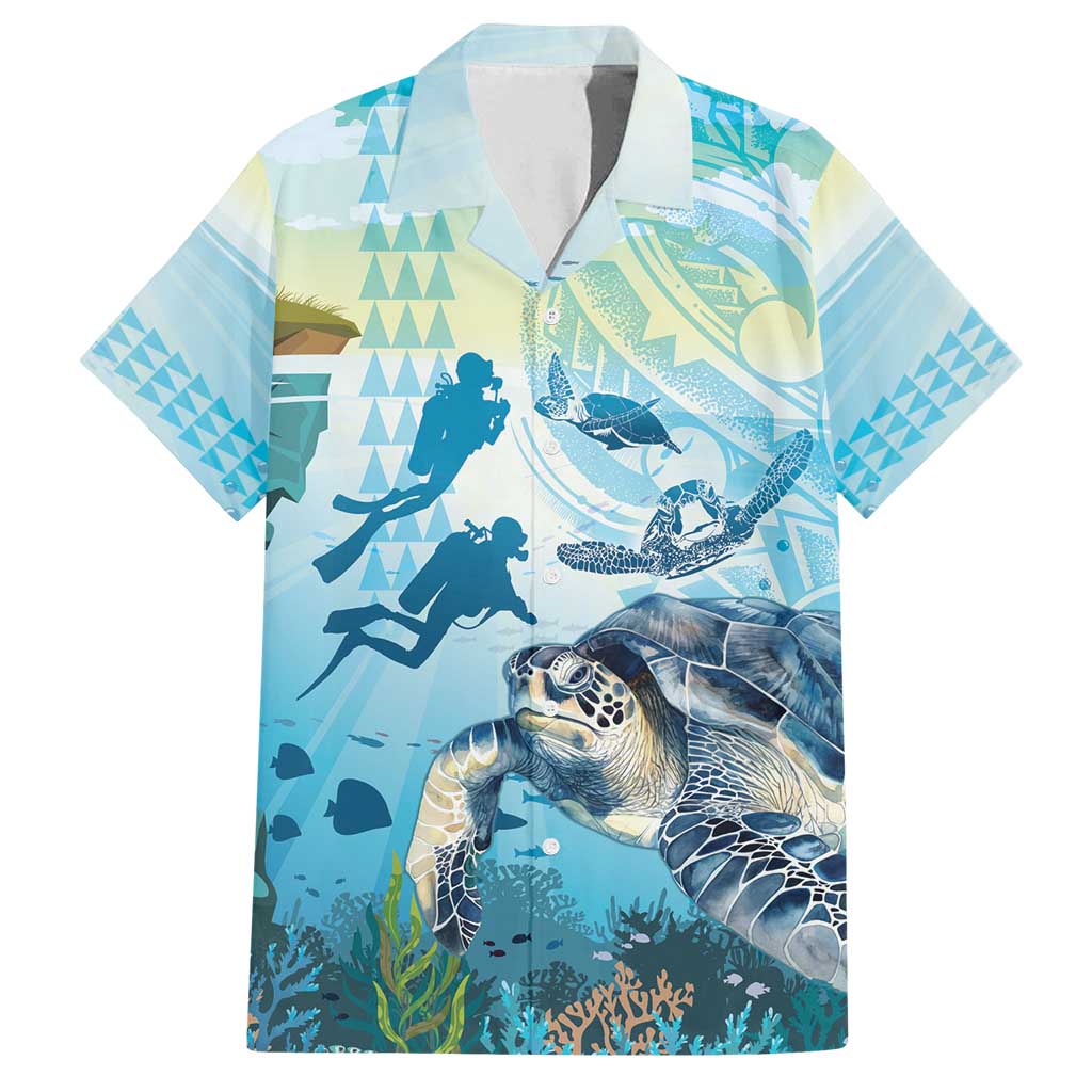 Personalized Snorkeling Hawaii Family Matching Puletasi and Hawaiian Shirt Ocean Lover Hawaiian Kakau Honu Turtle