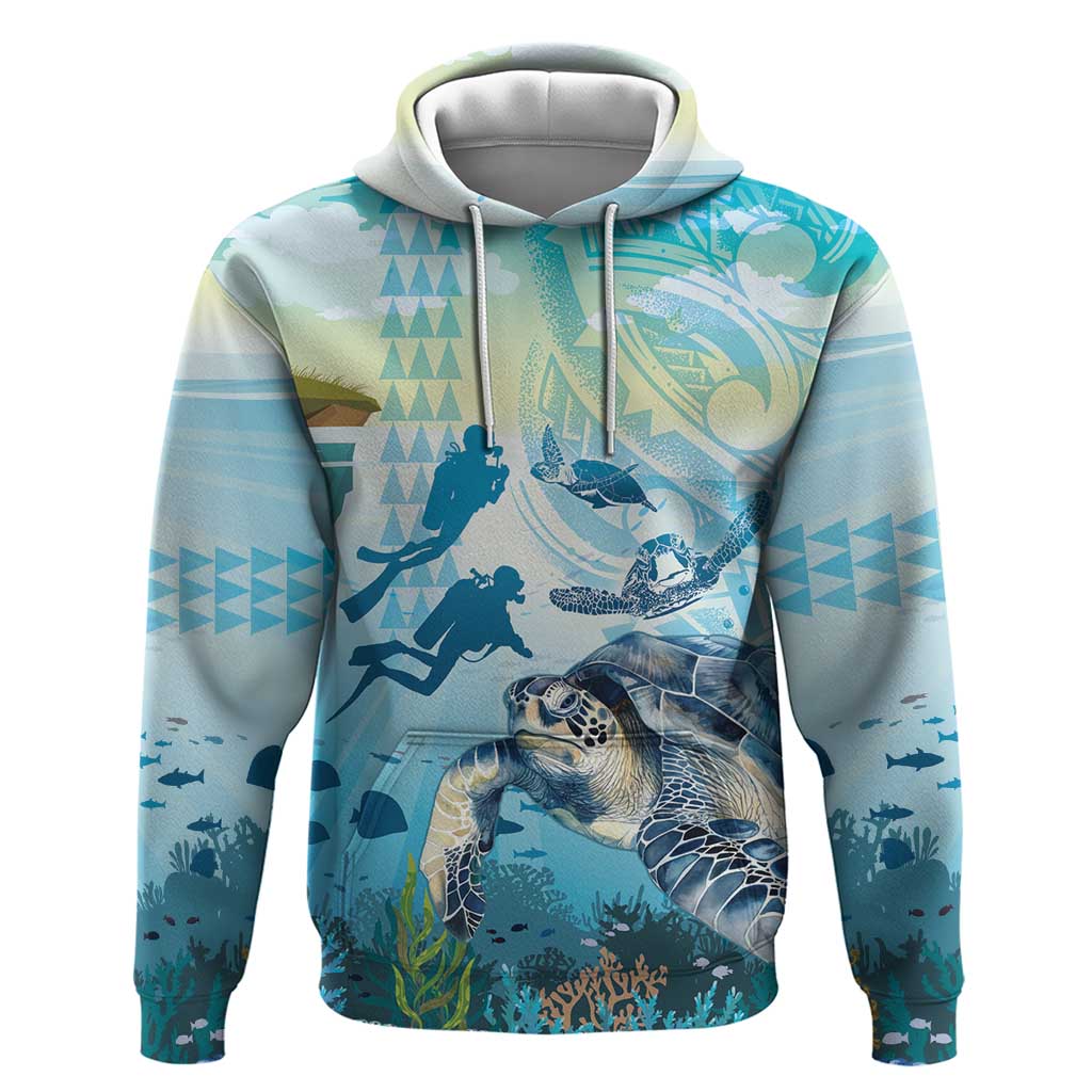 Personalized Snorkeling Hawaii Hoodie Ocean Lover Hawaiian Kakau Honu Turtle