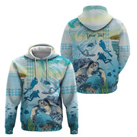 Personalized Snorkeling Hawaii Hoodie Ocean Lover Hawaiian Kakau Honu Turtle