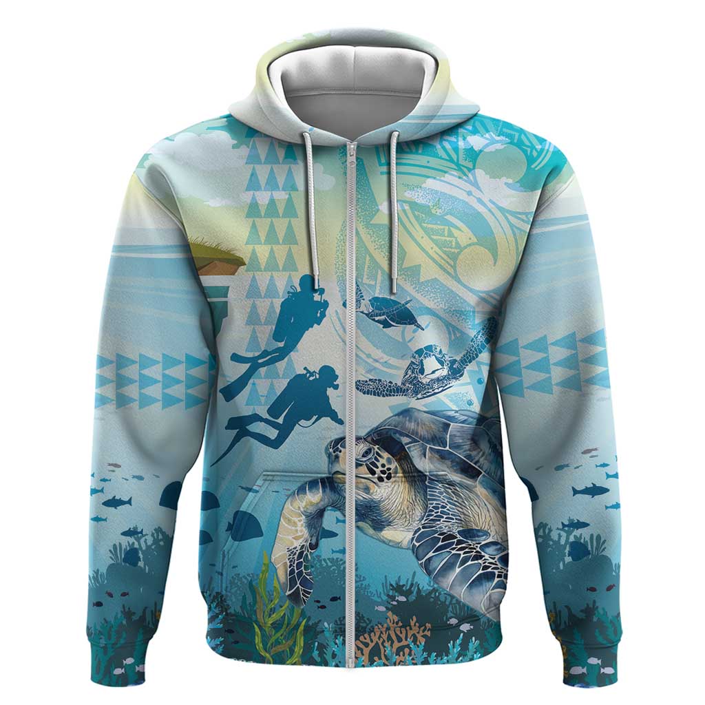 Personalized Snorkeling Hawaii Hoodie Ocean Lover Hawaiian Kakau Honu Turtle