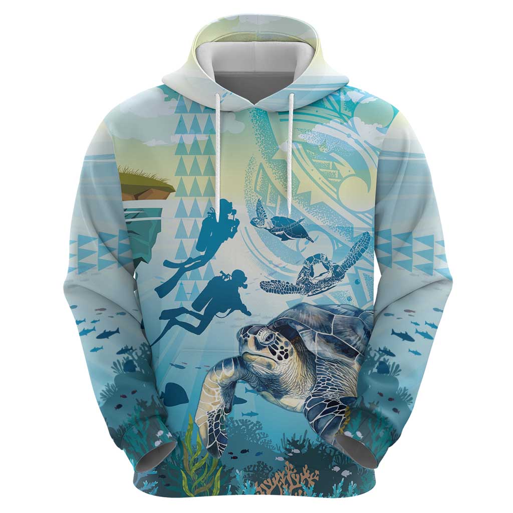 Personalized Snorkeling Hawaii Hoodie Ocean Lover Hawaiian Kakau Honu Turtle