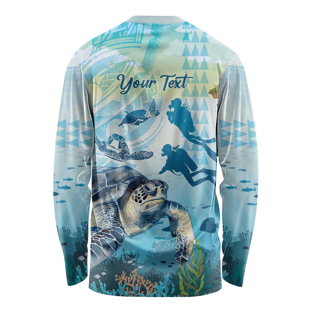 Personalized Snorkeling Hawaii Long Sleeve Shirt Ocean Lover Hawaiian Kakau Honu Turtle