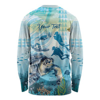 Personalized Snorkeling Hawaii Long Sleeve Shirt Ocean Lover Hawaiian Kakau Honu Turtle