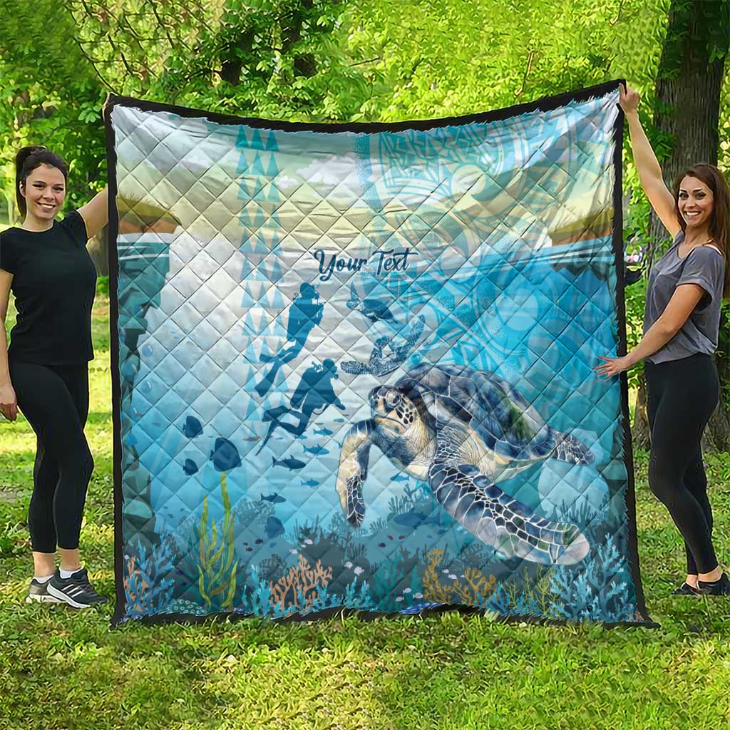 Personalized Snorkeling Hawaii Quilt Ocean Lover Hawaiian Kakau Honu Turtle