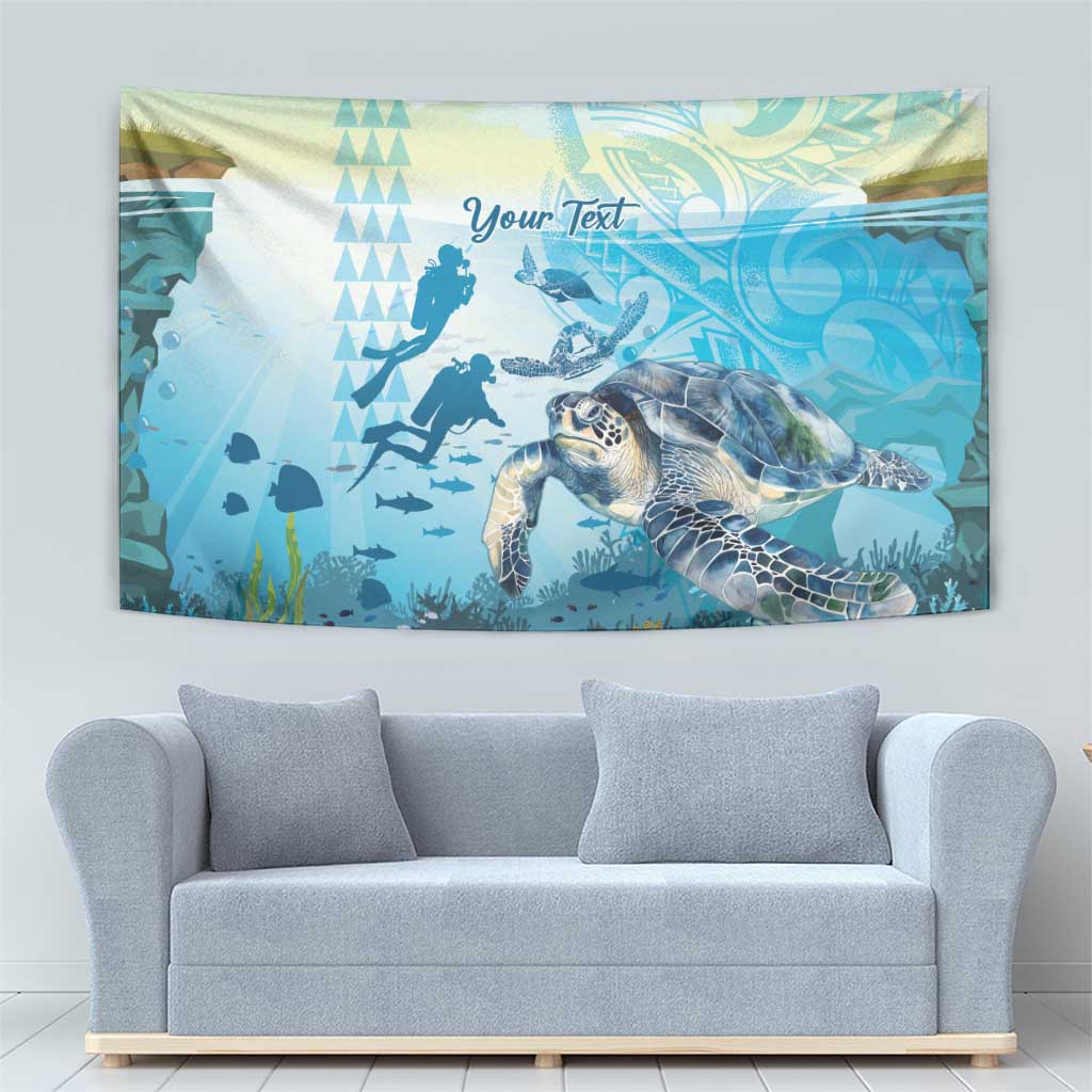 Personalized Snorkeling Hawaii Tapestry Ocean Lover Hawaiian Kakau Honu Turtle