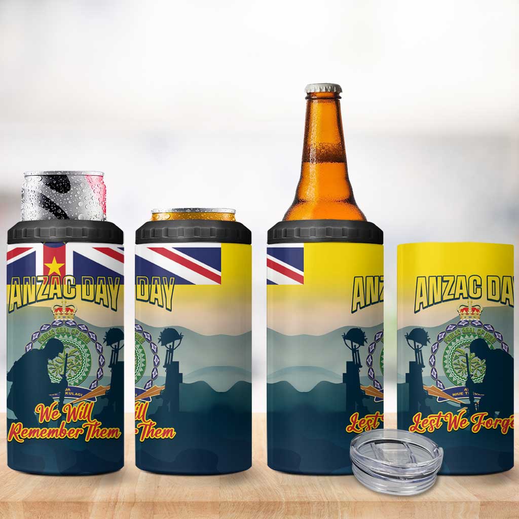 Niue ANZAC Day 4 in 1 Can Cooler Tumbler We Will Remember Them Camouflage Style