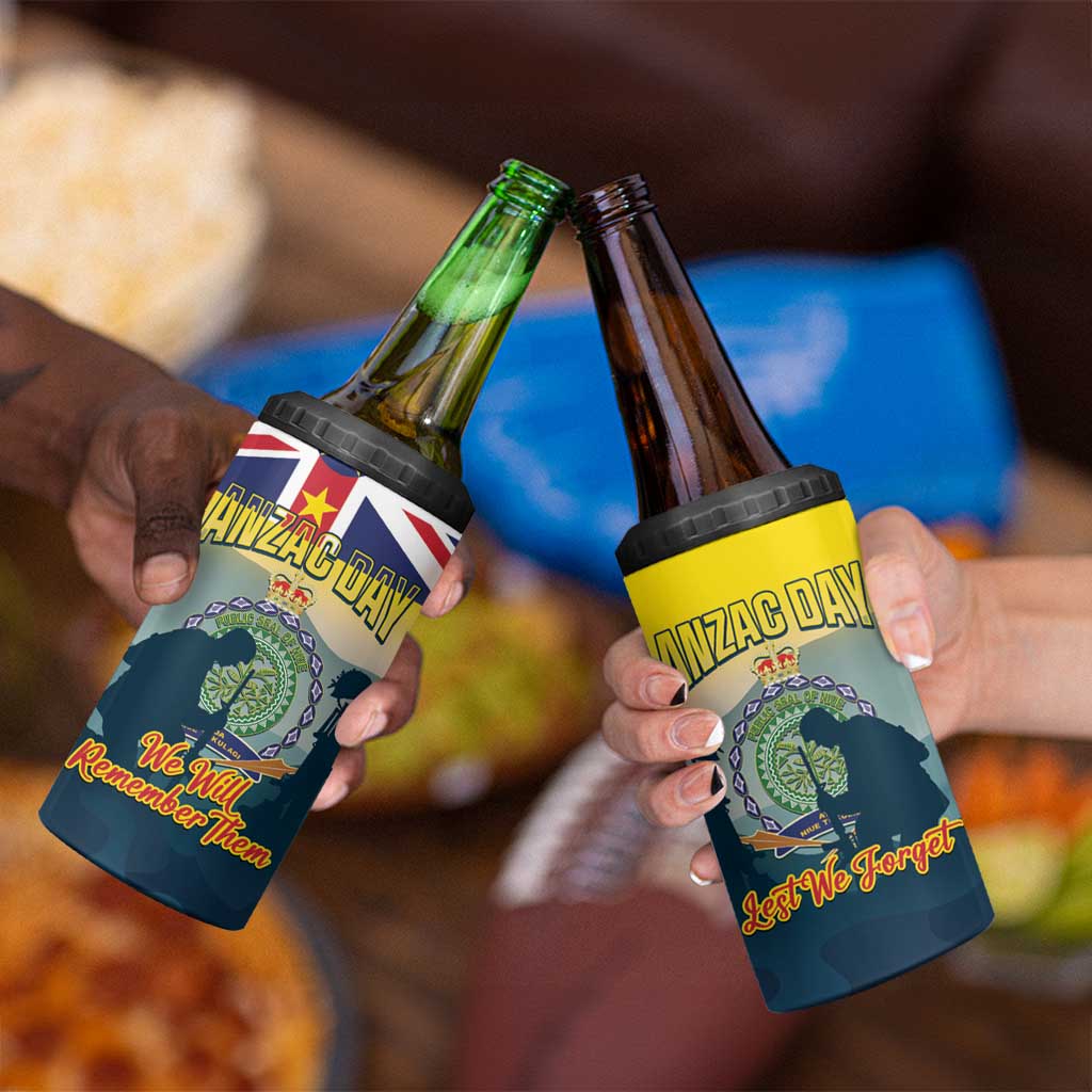 Niue ANZAC Day 4 in 1 Can Cooler Tumbler We Will Remember Them Camouflage Style