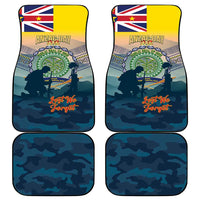 Niue ANZAC Day Car Mats We Will Remember Them Camouflage Style