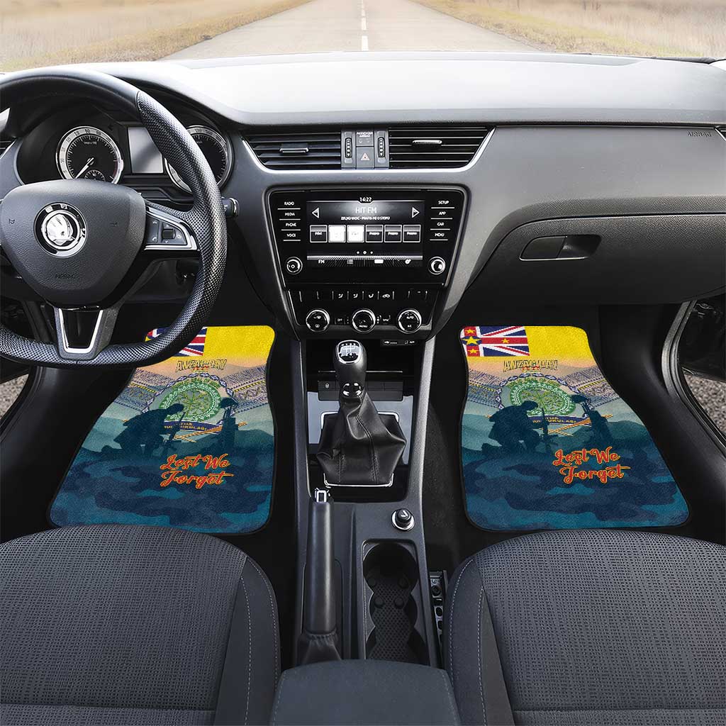 Niue ANZAC Day Car Mats We Will Remember Them Camouflage Style