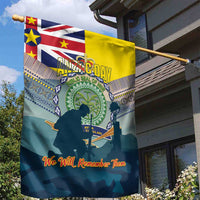 Niue ANZAC Day Garden Flag We Will Remember Them Camouflage Style
