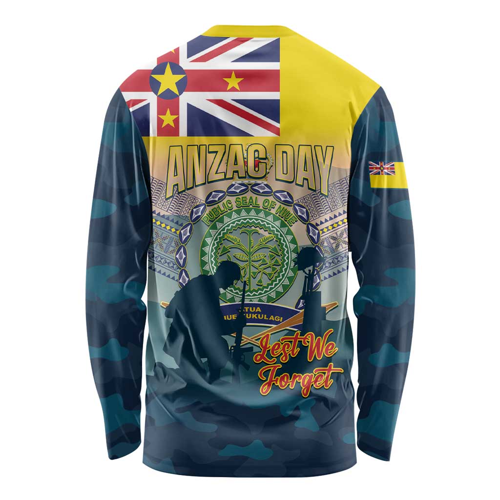 Niue ANZAC Day Long Sleeve Shirt We Will Remember Them Camouflage Style