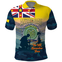 Niue ANZAC Day Polo Shirt We Will Remember Them Camouflage Style