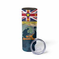 Niue ANZAC Day Skinny Tumbler We Will Remember Them Camouflage Style
