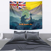 Niue ANZAC Day Tapestry We Will Remember Them Camouflage Style