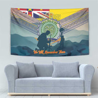 Niue ANZAC Day Tapestry We Will Remember Them Camouflage Style