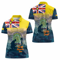 Niue ANZAC Day Women Polo Shirt We Will Remember Them Camouflage Style