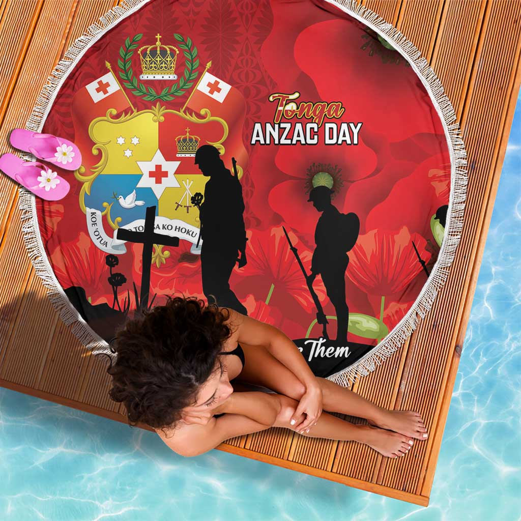 Tonga ANZAC Day Beach Blanket Ngatu Pattern We Will Remember Them