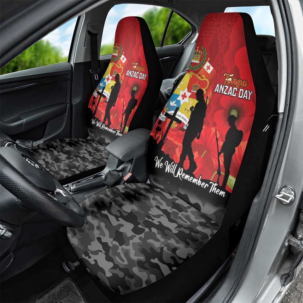 Tonga ANZAC Day Car Seat Cover Ngatu Pattern We Will Remember Them