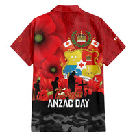 Tonga ANZAC Day Family Matching Off The Shoulder Long Sleeve Dress and Hawaiian Shirt Ngatu Pattern We Will Remember Them