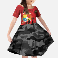 Tonga ANZAC Day Family Matching Summer Maxi Dress and Hawaiian Shirt Ngatu Pattern We Will Remember Them
