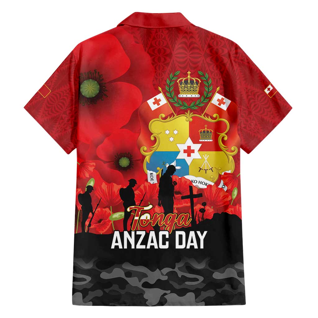 Tonga ANZAC Day Family Matching Tank Maxi Dress and Hawaiian Shirt Ngatu Pattern We Will Remember Them