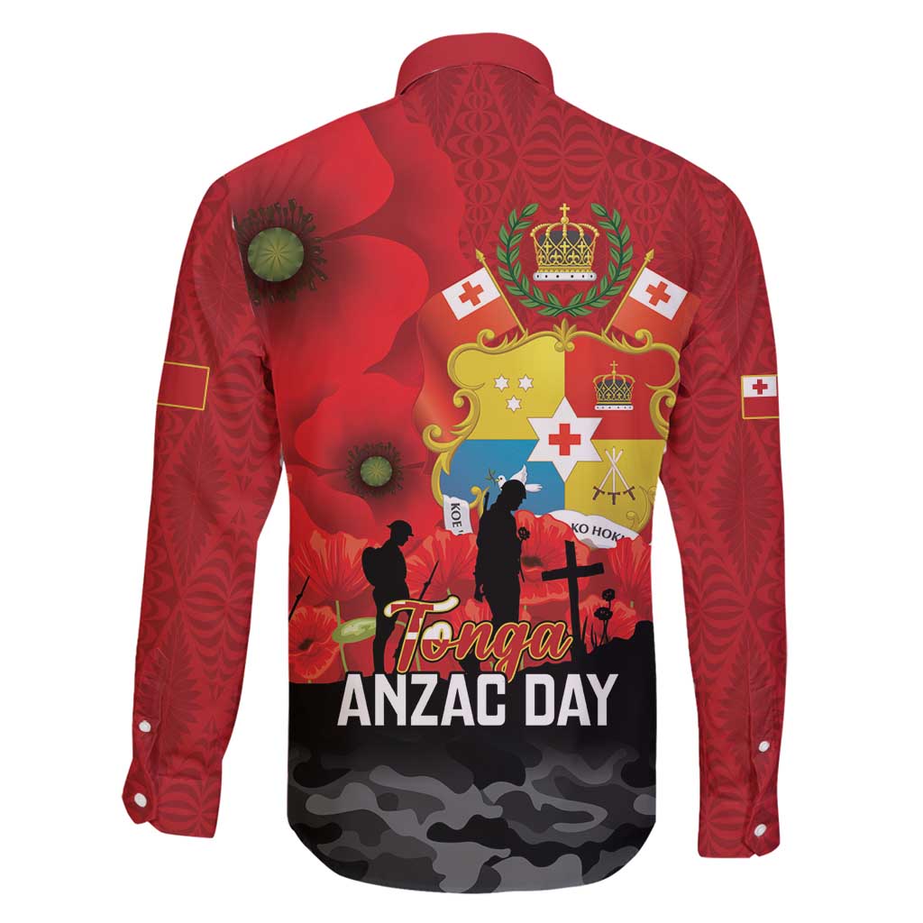 Tonga ANZAC Day Family Matching Tank Maxi Dress and Hawaiian Shirt Ngatu Pattern We Will Remember Them