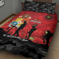 Tonga ANZAC Day Quilt Bed Set Ngatu Pattern We Will Remember Them