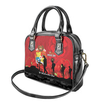 Tonga ANZAC Day Shoulder Handbag Ngatu Pattern We Will Remember Them