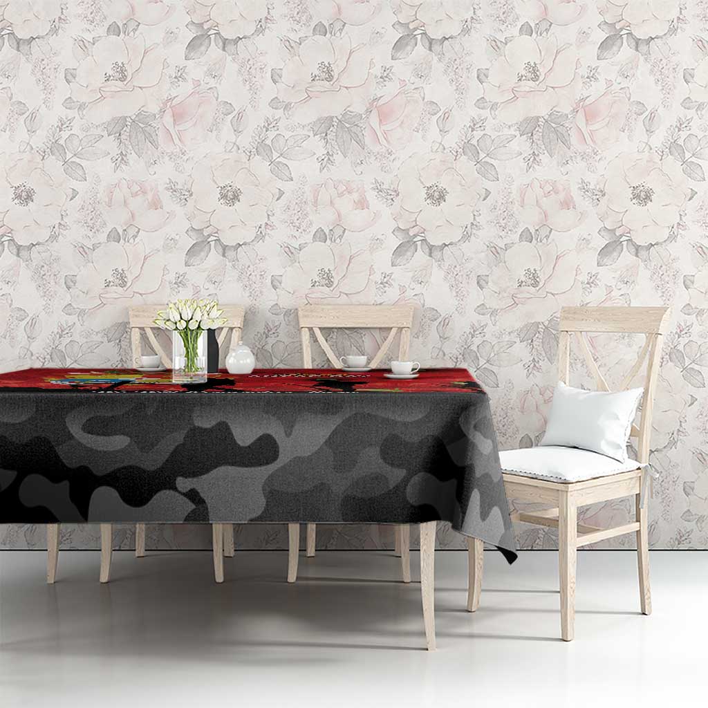 Tonga ANZAC Day Tablecloth Ngatu Pattern We Will Remember Them