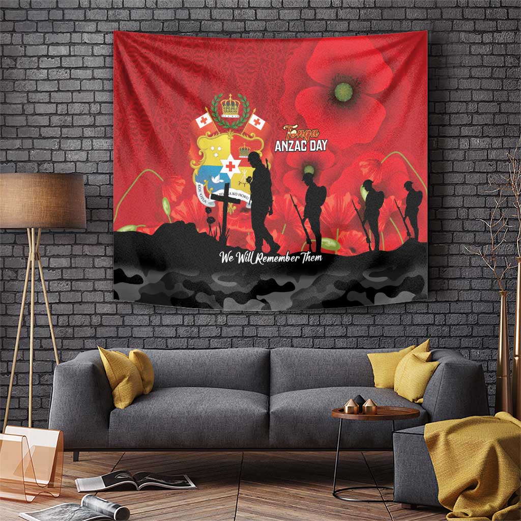 Tonga ANZAC Day Tapestry Ngatu Pattern We Will Remember Them