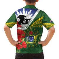 Cook Islands ANZAC Day Family Matching Long Sleeve Bodycon Dress and Hawaiian Shirt Last Post Lest We Forget LT14 - Polynesian Pride