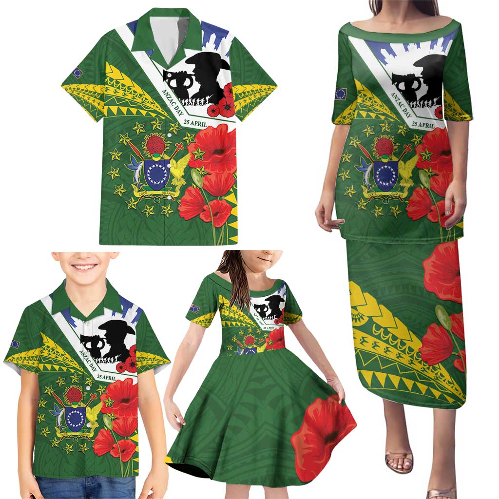 Cook Islands ANZAC Day Family Matching Puletasi and Hawaiian Shirt Last Post Lest We Forget