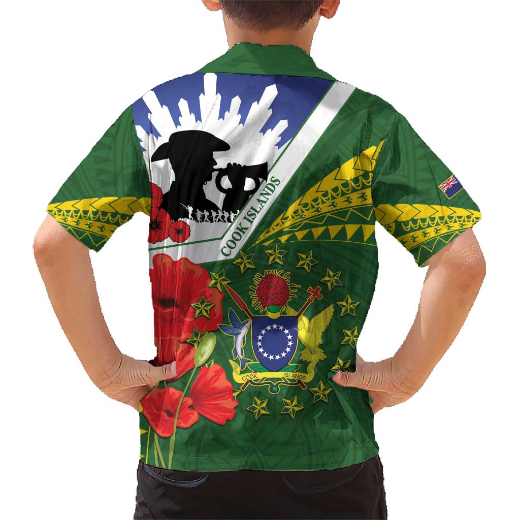 Cook Islands ANZAC Day Family Matching Short Sleeve Bodycon Dress and Hawaiian Shirt Last Post Lest We Forget LT14 - Polynesian Pride