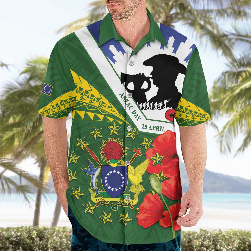 Cook Islands ANZAC Day Hawaiian Shirt Last Post Lest We Forget