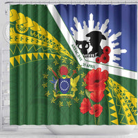 Cook Islands ANZAC Day Shower Curtain Last Post Lest We Forget